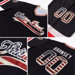 Personalized Vintage USA Flag Hockey Jersey - Black Cream Color Design Personalized Black Vintage USA Flag-Cream Hockey Jersey