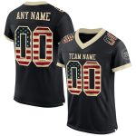 Personalized Black Vintage USA Flag Football Jersey Cream Mesh Size 3 Personalized Black Vintage USA Flag-Cream Mesh Football
