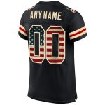 Personalized Vintage USA Flag Football Jersey - Black Cream Mesh Jersey Personalized Black Vintage USA Flag-Cream Mesh Football