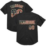 Personalized Vintage USA Flag Baseball Jersey - Black Cream Mesh Throwback Style 2 Personalized Black Vintage USA Flag-Cream