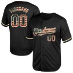 Personalized Vintage USA Flag Black Cream Baseball Jersey - Throwback Style Personalized Black Vintage USA Flag-Cream Mesh