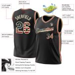 Personalized Black Vintage USA Flag Basketball Jersey Cream-Red Throwback Design Personalized Black Vintage USA Flag Cream-Red