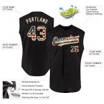 Personalized Vintage USA Flag Baseball Jersey - Black Cream Sleeveless Design Personalized Black Vintage USA Flag-Cream Sleeveless