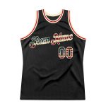 Personalized Vintage USA Flag Basketball Jersey - Black Cream Throwback Style Personalized Black Vintage USA Flag-Cream Throwback