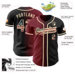 Personalized Black Vintage USA Flag Baseball Jersey - Crimson City Cream Gradient Fashion Style Personalized Black Vintage