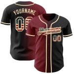 Personalized Black Vintage USA Flag Baseball Jersey - Crimson City Cream Gradient Fashion Style Personalized Black Vintage