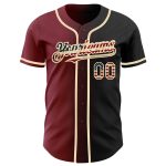 Personalized Black Vintage USA Flag Baseball Jersey - Crimson City Cream Gradient Fashion Style Personalized Black Vintage