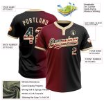 Personalized Vintage Black USA Flag Softball Jersey Unisex Two-Button Cream Gradient Fashion Personalized Black Vintage USA