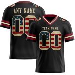 Personalized Vintage Black USA Flag Football Jersey Cream Mesh for Crimson City Personalized Black Vintage USA Flag Crimson-City