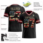 Personalized Vintage Black USA Flag Football Jersey Cream Mesh for Crimson City Personalized Black Vintage USA Flag Crimson-City