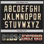 Personalized Black Vintage USA Flag Baseball Jersey - Olive Two Tone Design Personalized Black Vintage USA Flag-Olive Two