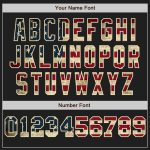 Personalized Vintage USA Flag Baseball Jersey - Black Red-Cream Pinstripe Fashion Style Personalized Black Vintage USA Flag