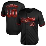 Personalized Vintage USA Flag Black Red Mesh Baseball Jersey Personalized Black Vintage USA Flag-Red Mesh Throwback Baseball