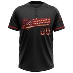 Personalized Vintage USA Flag Softball Jersey - Red Two-Button Unisex Custom Name and Number Personalized Black Vintage USA