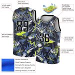 Personalized 3D Abstract Grunge Art Basketball Jersey in Black and White Personalized Black White 3D Abstract Grunge Art