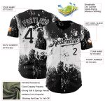 Personalized 3D Black White Abstract Grunge Splatter Art Baseball Jersey Personalized Black White 3D Abstract Splatter Grunge