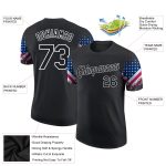 Personalized 3D American Flag Performance T-Shirt - Black White Patriotic Tee for Men Personalized Black White 3D American