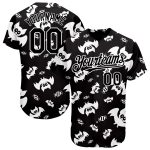 Custom 3D Bat Baseball Jersey - Personalized Black and White Design Personalized Black White 3D Bat Baseball Jersey