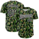 Personalized 3D Cactus Baseball Jersey for Festival, Black and White Design Personalized Black White 3D Cactus Festival Baseball