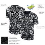 Personalized 3D Floral Design Performance T-Shirt in Black and White Personalized Black White 3D Floral Design Performance