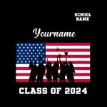 Personalized 3D Graduation T-Shirt - Black and White Design for Performance Personalized Black White 3D Graduation Performance