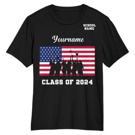 Personalized 3D Graduation T-Shirt - Black and White Design for Performance Personalized Black White 3D Graduation Performance