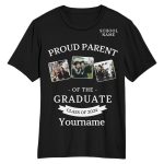 Custom 3D Graduation T-Shirt in Black and White for Men and Women 4 Personalized Black White 3D Graduation Performance T-Shirt