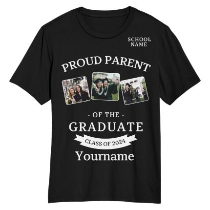 Custom 3D Graduation T-Shirt in Black and White for Men and Women 4 Personalized Black White 3D Graduation Performance T-Shirt