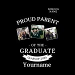 Custom 3D Graduation T-Shirt in Black and White for Men and Women 4 Personalized Black White 3D Graduation Performance T-Shirt