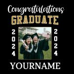 Customized 3D Graduation Performance T-Shirt - Black and White Design, Perfect for Celebrating Your Achievement Personalized