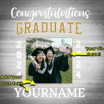 Customized 3D Graduation Performance T-Shirt - Black and White Design, Perfect for Celebrating Your Achievement Personalized