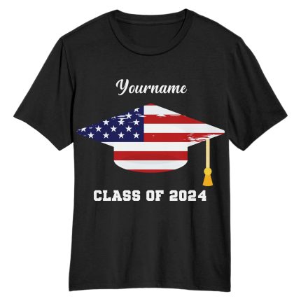 Custom 3D Graduation T-Shirt in Black and White - Personalized Design for Graduates Personalized Black White 3D Graduation