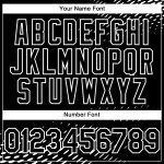 Personalized 3D Halftone Baseball Jersey in Black and White - Custom Team Apparel Personalized Black White 3D Halftone Baseball