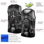 Custom 3D Black White Jellyfish Seashells Basketball Jersey for Men and Women Personalized Black White 3D Jellyfishes And
