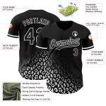 3D Leopard Print Fade Baseball Jersey - Personalized Black and White Fashion Design Personalized Black White 3D Leopard Print