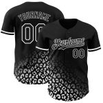 3D Leopard Print Fade Baseball Jersey - Personalized Black and White Fashion Design Personalized Black White 3D Leopard Print