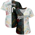 Personalized 3D Music Festival Baseball Jersey Black White Brazilian Carnival Personalized Black White 3D Music Festival