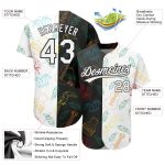 Personalized 3D Music Festival Baseball Jersey Black White Brazilian Carnival Personalized Black White 3D Music Festival