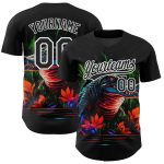 Personalized 3D Crocodile Baseball Jersey in Black and White for Men and Women Personalized Black White 3D Neon Crocodile