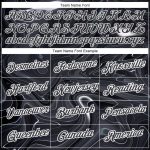 Custom Name Number T-Shirt - Abstract Liquid Marbling Fluid Art 3D Pattern Design in Black & White - Performance Apparel