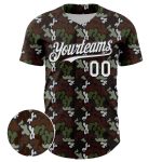 Custom Name and Number Authentic Baseball Jersey with 3D Black and White Spot Pattern Design Personalized Black White 3D