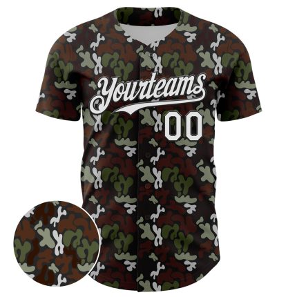 Custom Name and Number Authentic Baseball Jersey with 3D Black and White Spot Pattern Design Personalized Black White 3D