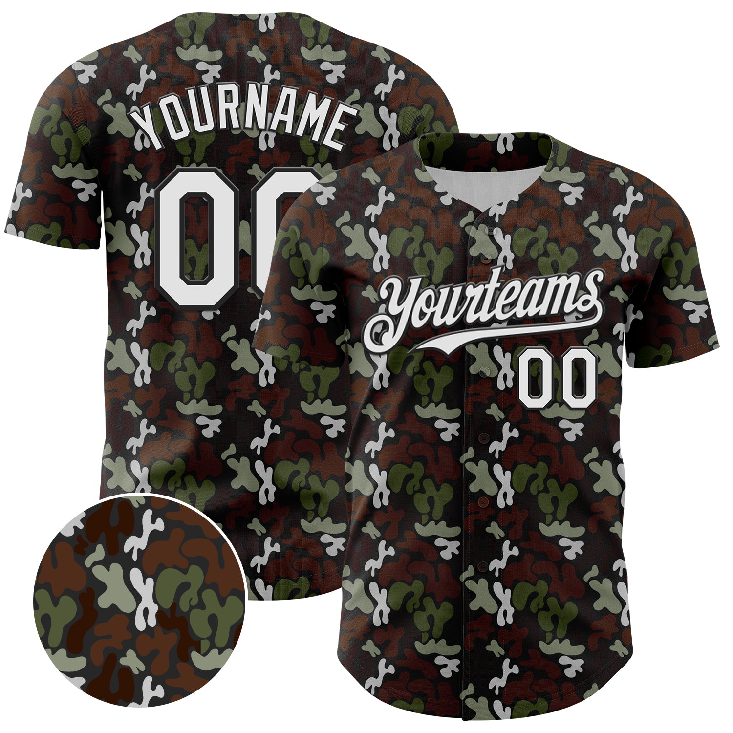 Custom Name and Number Authentic Baseball Jersey with 3D Black and White Spot Pattern Design Personalized Black White 3D