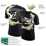 Personalized 3D Pattern Animal Crane T-Shirt - Black and White Performance Tee Personalized Black White 3D Pattern Design