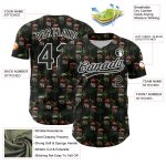 Custom Name and Number Baseball Jersey with 3D Pattern Elephant and Palm Trees - Personalized Black and White Design Personalized