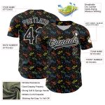 Custom Name and Number 3D Pattern Fish Baseball Jersey - Personalized Black and White Team Apparel Personalized Black White