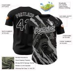 Custom Name & Number Authentic Pitbull Dog Baseball Jersey - Personalized 3D Black White Pattern Design Personalized Black