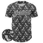 Custom Name and Number 3D Pattern Tiger and Rabbit Baseball Jersey - Personalized Black and White Design Personalized Black
