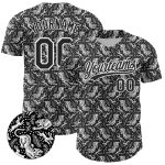 Custom Name and Number 3D Pattern Tiger and Rabbit Baseball Jersey - Personalized Black and White Design Personalized Black