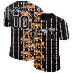 Custom Name Number Animal Tiger 3D Pattern T-Shirt - Personalized Black White Performance Tee Personalized Black White 3D